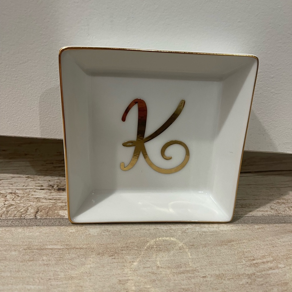 Monogram K ring dish